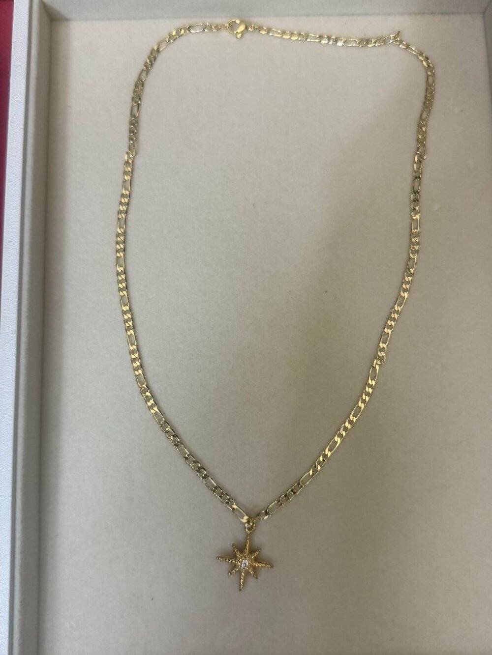 Gold Filled North Star Necklace | Figaro Chain | Celestial Jewelry